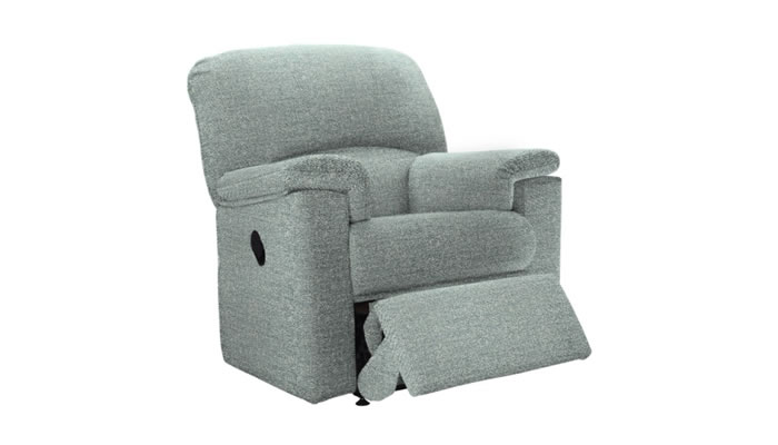 G Plan Chloe Manual Recliner Armchair in Stipple Azure Fabric